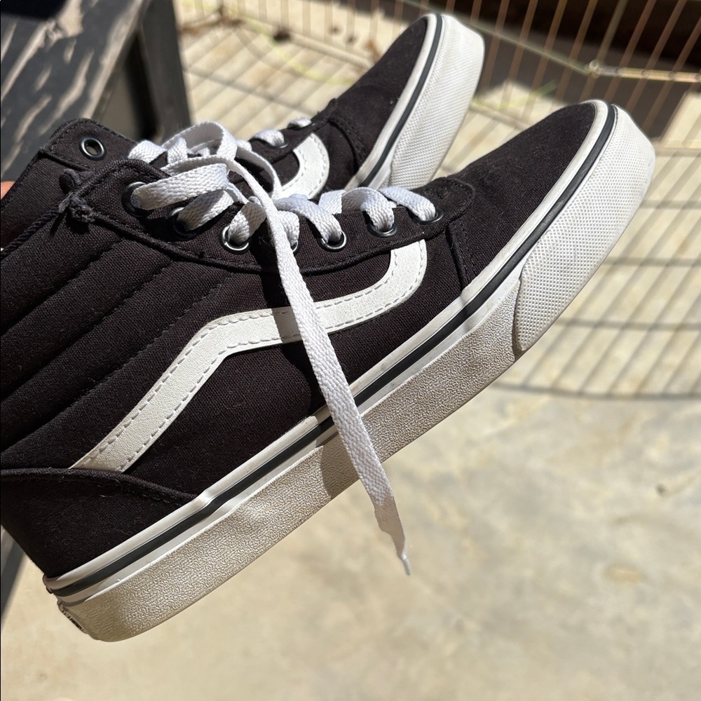 Vans Black and White Logo Sneakers - Picture 7 of 8